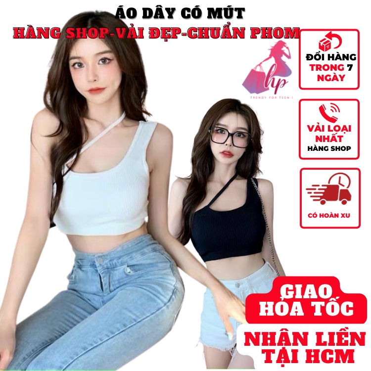áo hai dây nữ croptop, áo bra chéo cổ có mút body chất thun quảng châu kiểu hàn quốc thời trang tôn dáng sang chảnh A153
