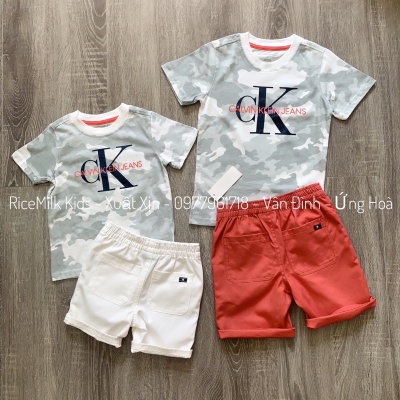 Bộ áo phông quần thô cho bé trai xuất dư xịn