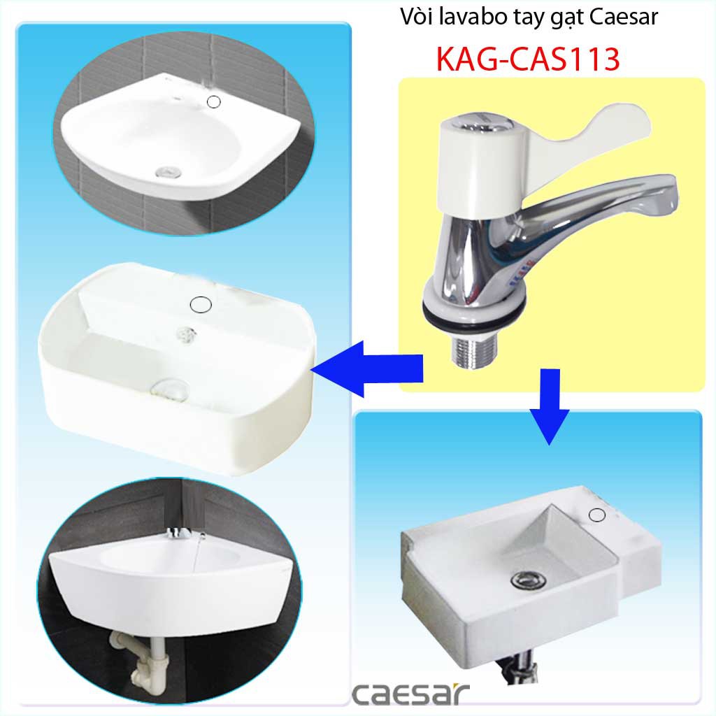 Vòi lạnh lavabo Caesar KAG-CAS113, vòi lavabo lạnh rửa mặt cao cấp nước mạnh sử dụng tốt