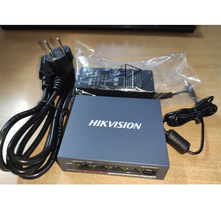 Switch Poe HIKVISION 4 cổng DS-3E0105P-E/M(B) chuyên dùng cho camera IP , Thiết bị mạng ( xám)- C02- Bảo hành 24 Tháng | BigBuy360 - bigbuy360.vn