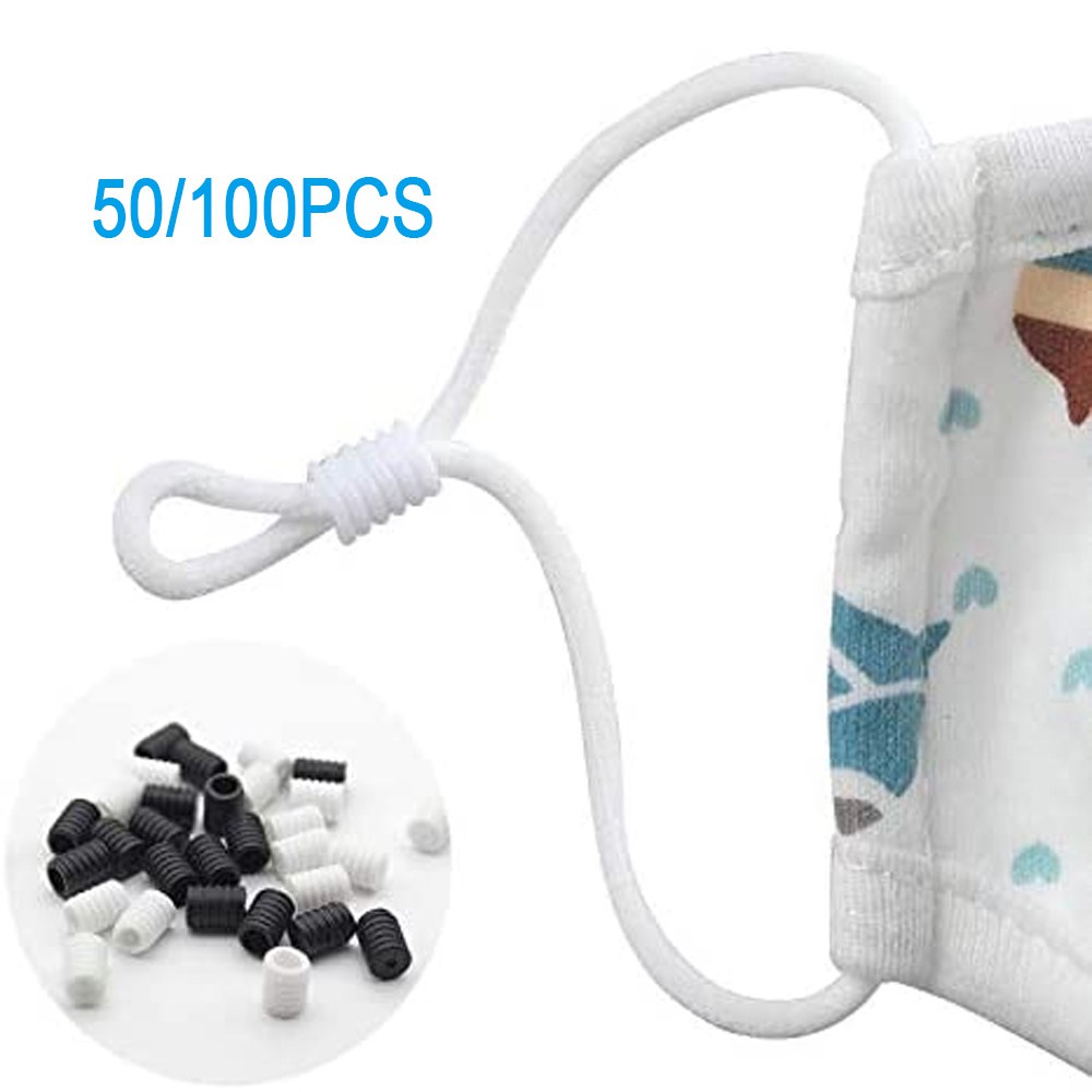 Set 50/100 Khóa Dây Rút Bằng Silicon Mềm Nhiều Màu Sắc Có Thể Điều Chỉnh Chống Trượt Cho Người Lớn Và Trẻ Em