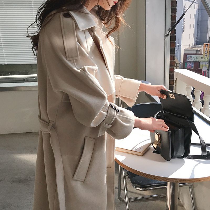 (Có Sẵn) Áo măng tô dạ dáng dài | BigBuy360 - bigbuy360.vn