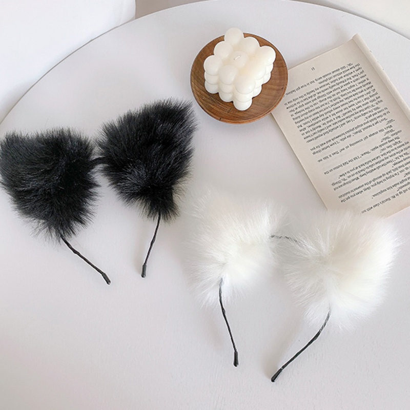 Băng Đô Tai Mèo Phối Lông Hóa Trang Lolita Dễ Thương