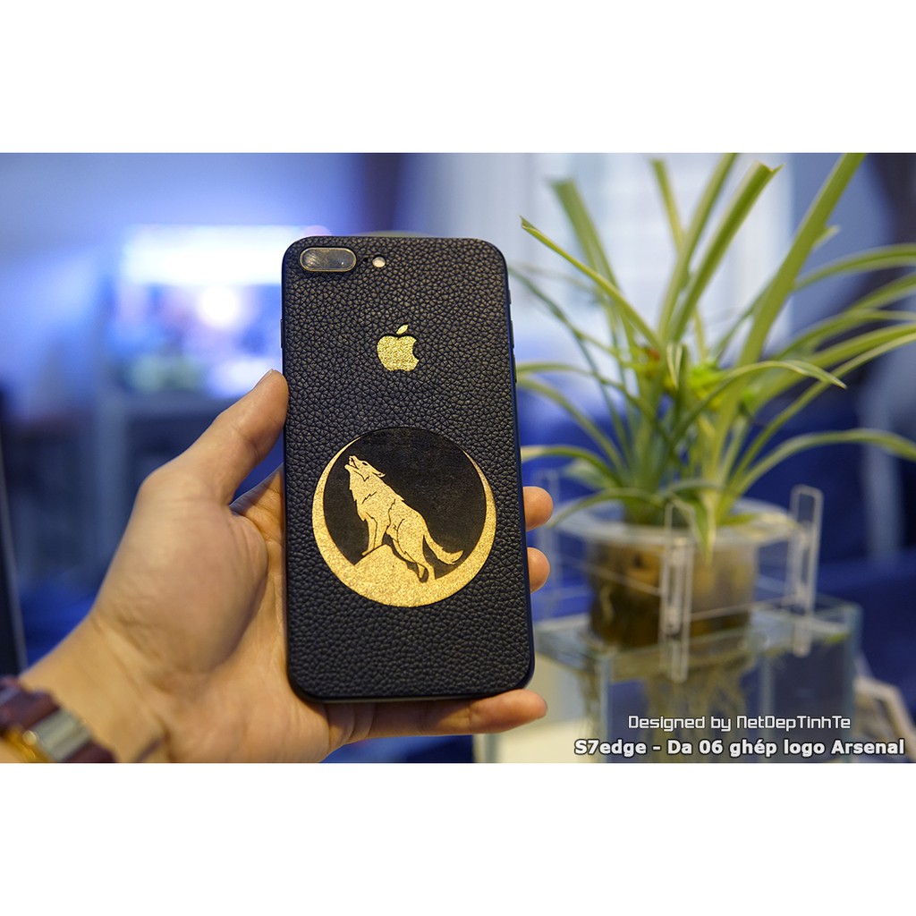 Miếng dán da skin iphone 7 Plus - Ghép chó sói