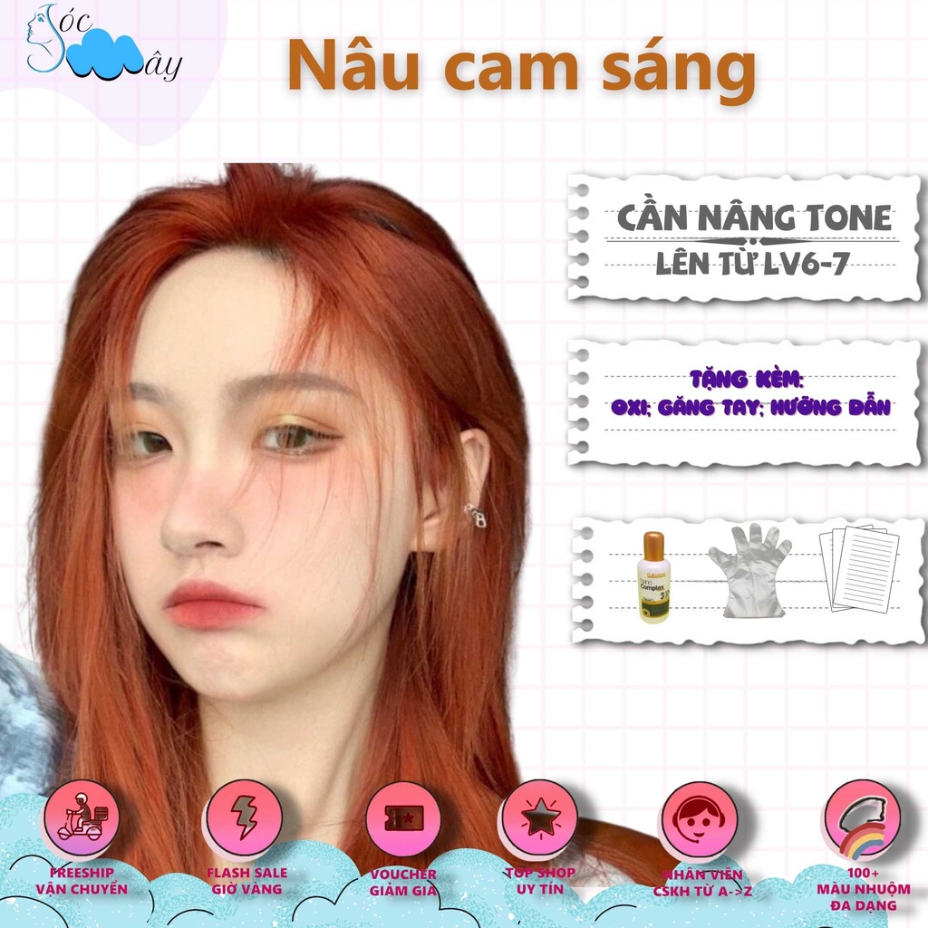 Thuốc nhuộm tóc Nâu cam sáng