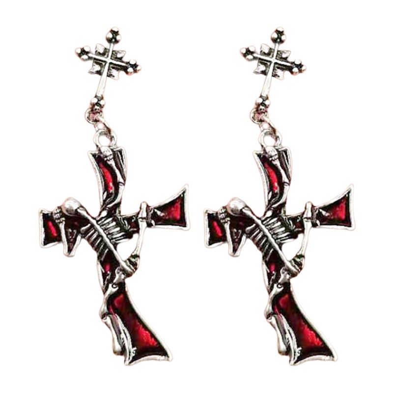 Đôi khuyên tai hợp kim mặt nhiều kiểu dáng tùy chọn phong cách gothic độc đáo cá tính thời trang