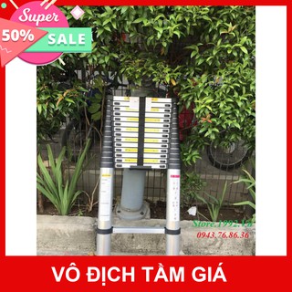 Thang nhôm rút đơn 5m - tặng 2 chốt thang