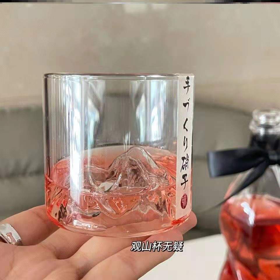 Cốc Uống Nước Bằng Thủy Tinh Cách Nhiệt Nhiều Màu Sắc Hình Ngọn Núi Phong Cách Nhật Bản Cổ Điển