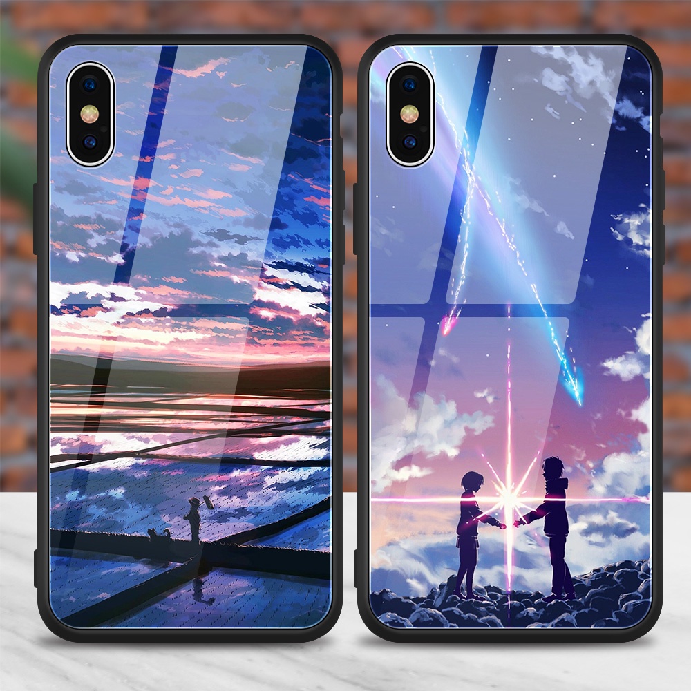 Ốp điện thoại mặt kính Your Name Cho Compatible for iPhone 13 11 12 PRO MAX IPHONE 6 7 8 PLUS 6S PLUS XS MAX X XR 12 MINI SE 2020
