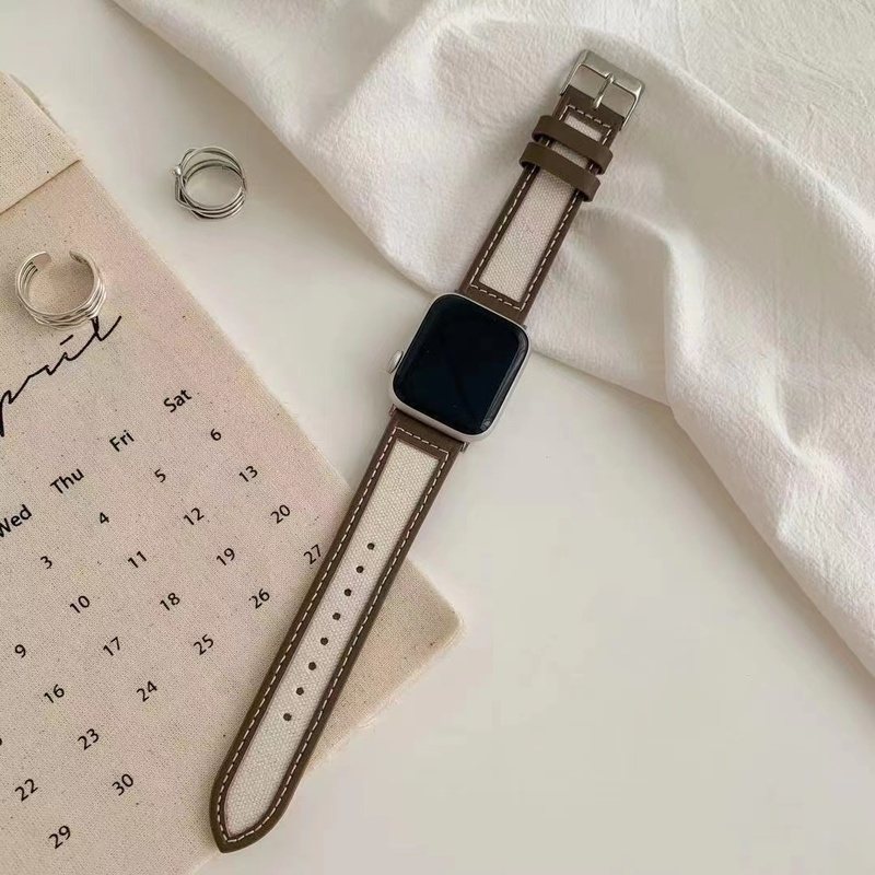 Dây Đeo Bằng Da Chất Lượng Cao Cho iwatch Series 7 41mm 45mm 6 SE 5 4 3 2 1 44mm 38mm 42mm 40mm