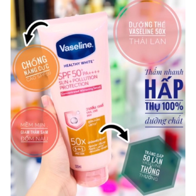 Dưỡng thể trắng da vaselin 50x Thái Lan | BigBuy360 - bigbuy360.vn