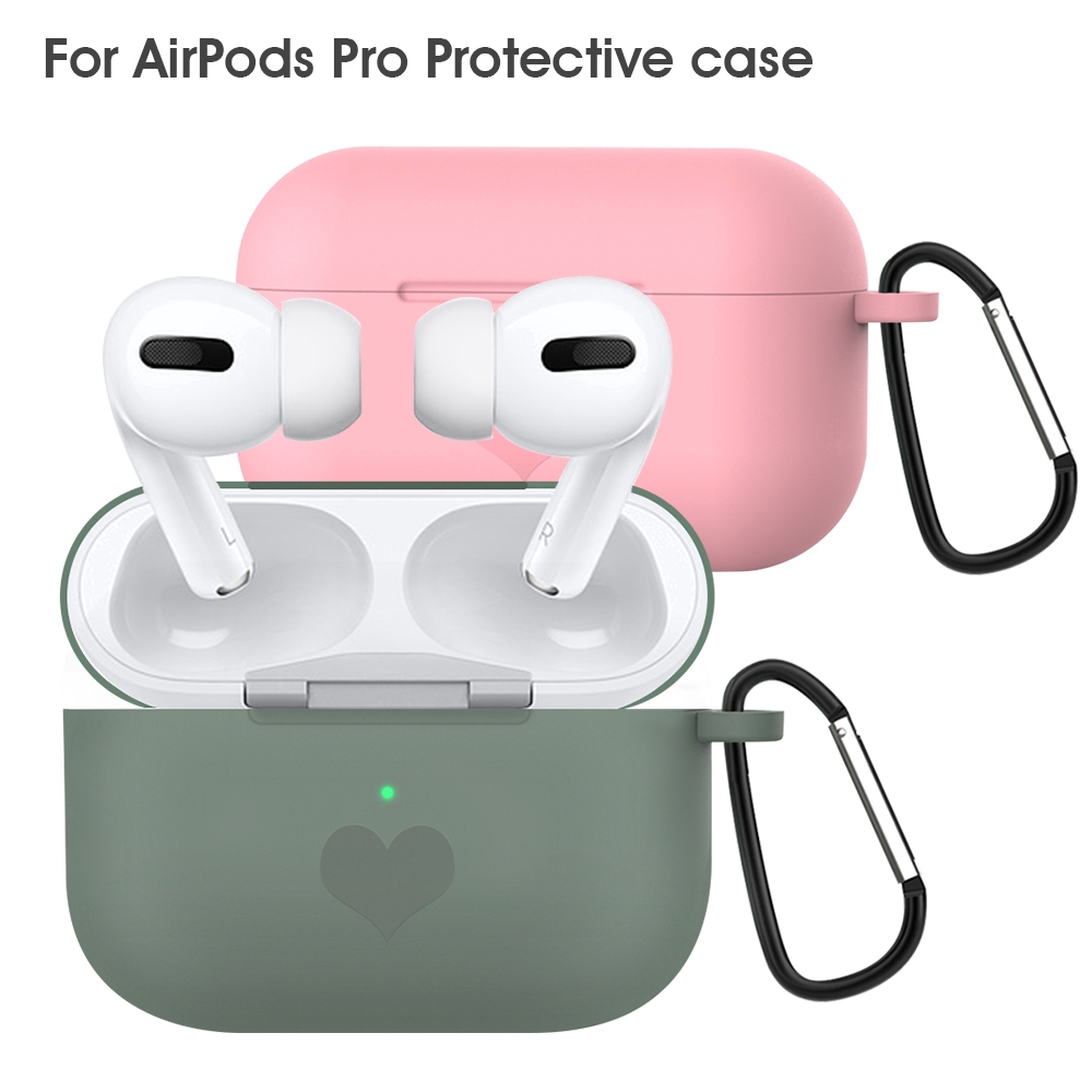 Vỏ bảo vệ hộp sạc tai nghe airpod pro bằng silicon có móc khoá màu kẹo tiện dụng