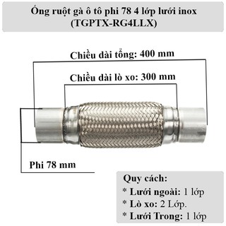 Ống ruột gà ống xả ô tô phi 78 (Đường kính 78)