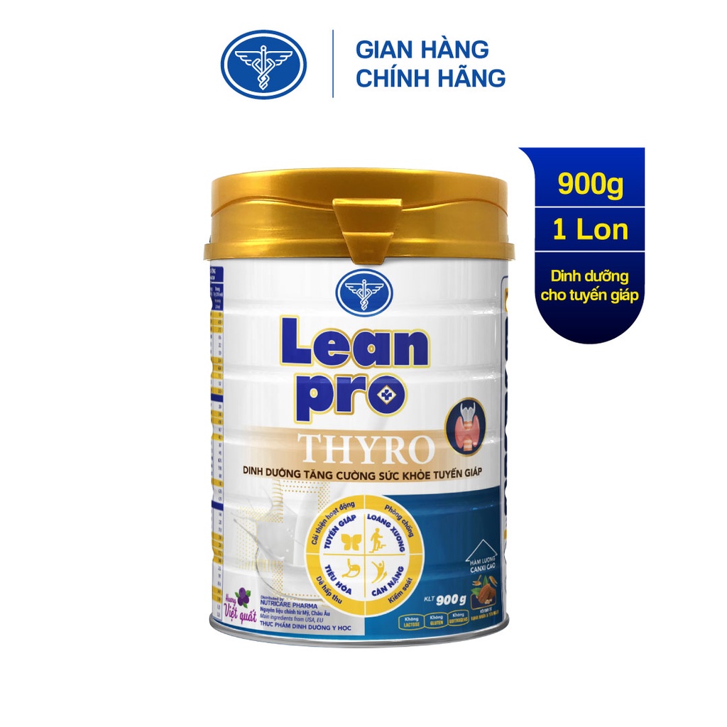 01 lon sữa bột Leanpro Thyro hương việt quất 900g - Dinh dưỡng cho bệnh suy giáp, tuyến giáp sau phẫu thuật