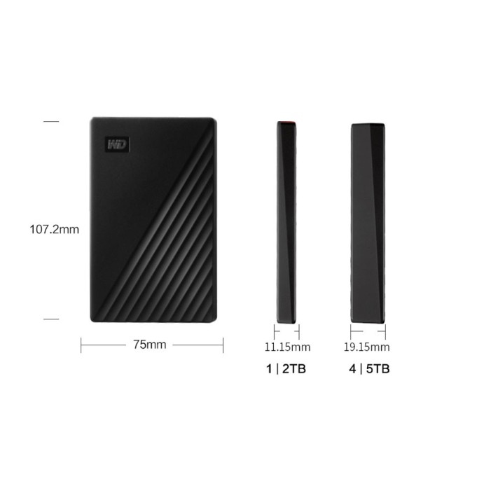 Ổ Cứng Di Động Western 4TB WD My Passport HDD Portable WDBPKJ0040BBK (Bản mới) BH 36 Tháng 1 Đổi 1