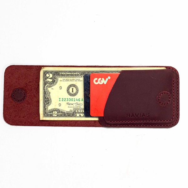 Ví Da Gerbera Handcrafted Mini Wallet HAVIAS - Đỏ