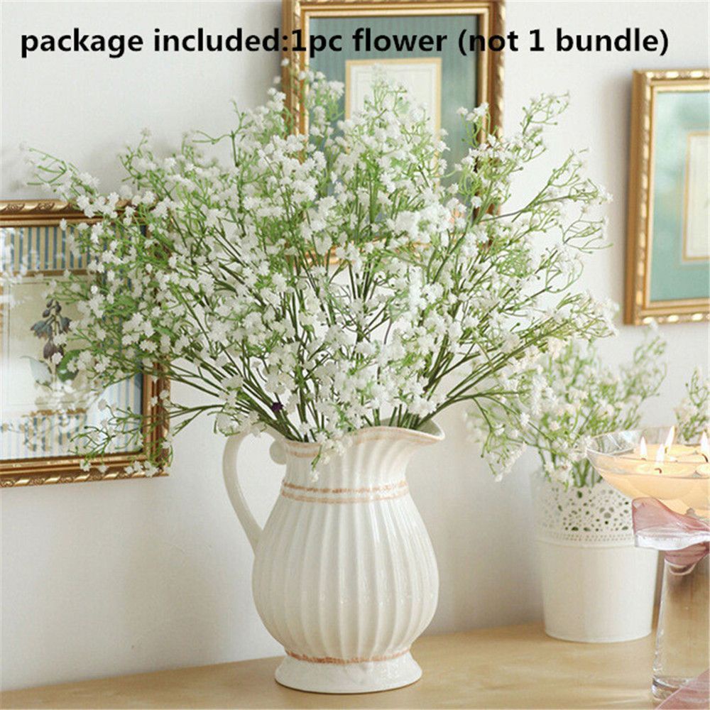 ELLSWORTH Bó hoa Gypsophila nhân tạo bằng nhựa màu trắng trang trí nhà cửa/tiệc cưới/khách sạn/đám cưới