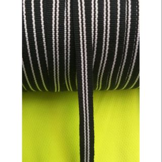 Dây viền đen sọc trắng bản 1cm
