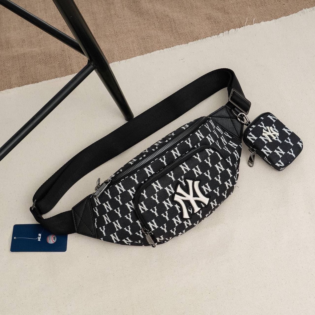 ✅  Túi bao tử MLB Monogram Hip Sack New York Yankees  | MẪU MỚI NHÁT| BÁN CHẠY NHẤT