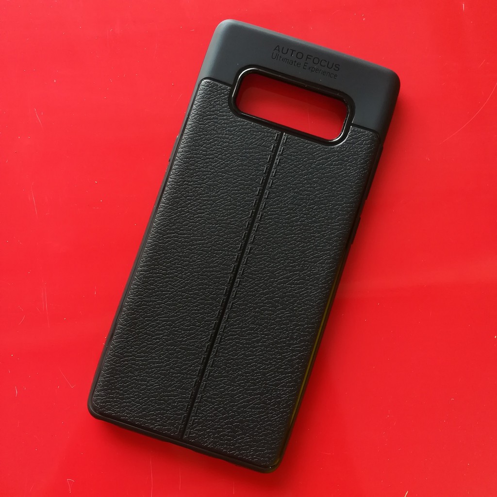 Ốp Lưng Samsung Note 8 Dẻo Giả Da Đen Đẹp