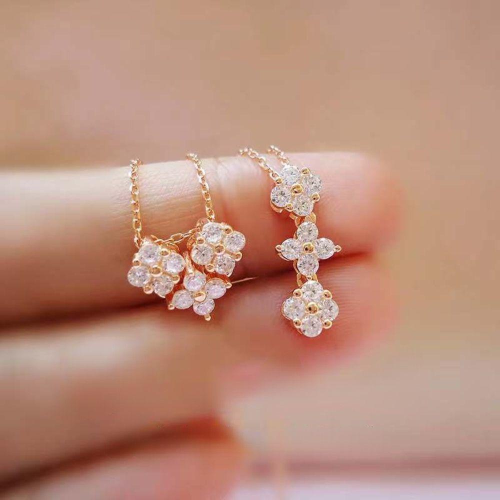 AROMA Vòng cổ Hai Mặt Hình Trái Tim Sang Trọng Cho Nữ Charms