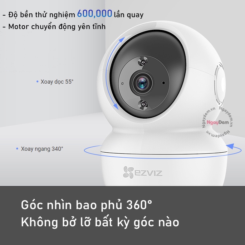 Camera Wifi Ezviz C6N Full HD 1080P 2MP Xoay 360 - Đàm Thoại 2 Chiều Giám Sát An Ninh