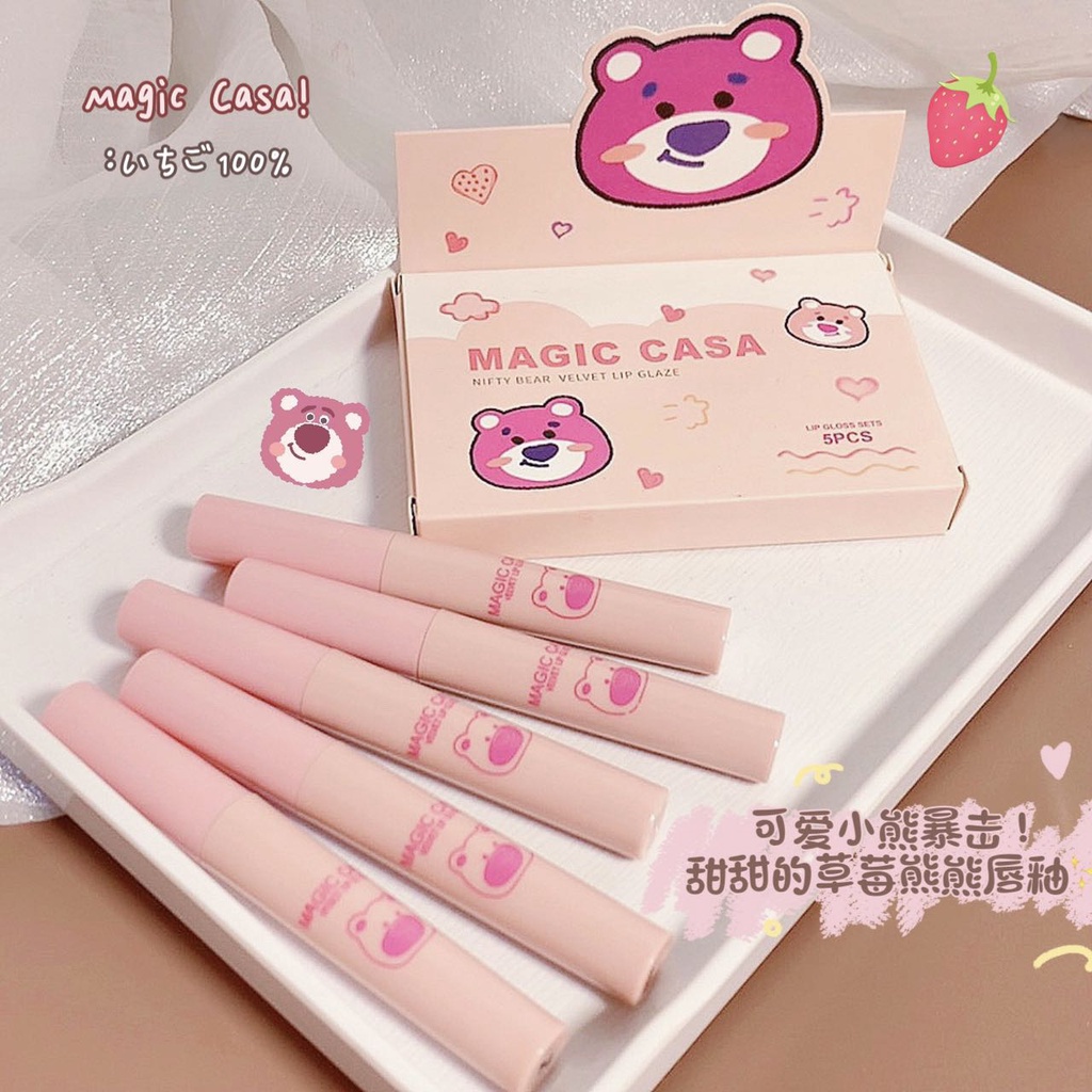 Set 5 Cây Son Kem Lì DANMOLU/Magic Casa Màu Sắc Xinh Xắn Thời Trang