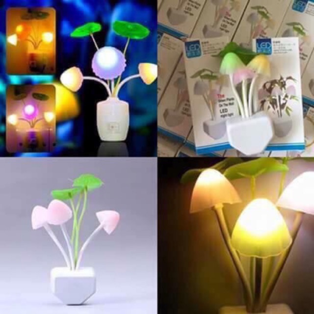 Đèn Ngủ Led Hình Nấm Cảm Ứng Ánh Sáng. Đèn Ngủ Hình Nấm Avatar Đèn Led Đổi Màu