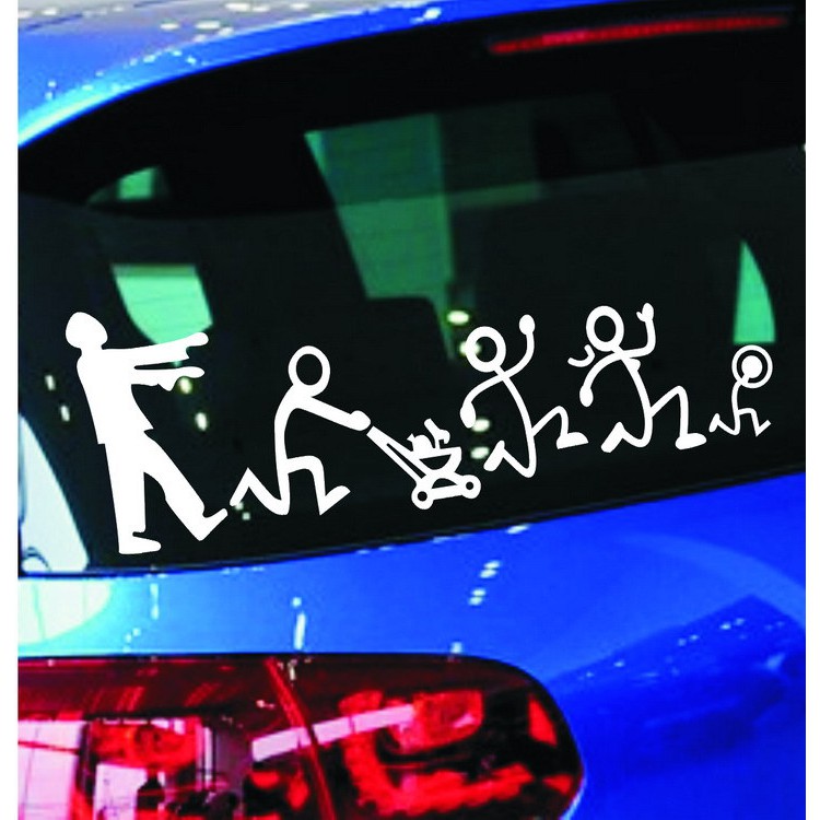 Decal Dán Xe Hơi Chữ Happy Family