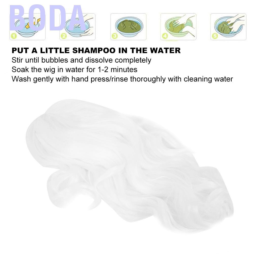 Boda Cosplay Santa Claus Wig Synthetic Hair White Long Curly Wavy Wigs for Christmas