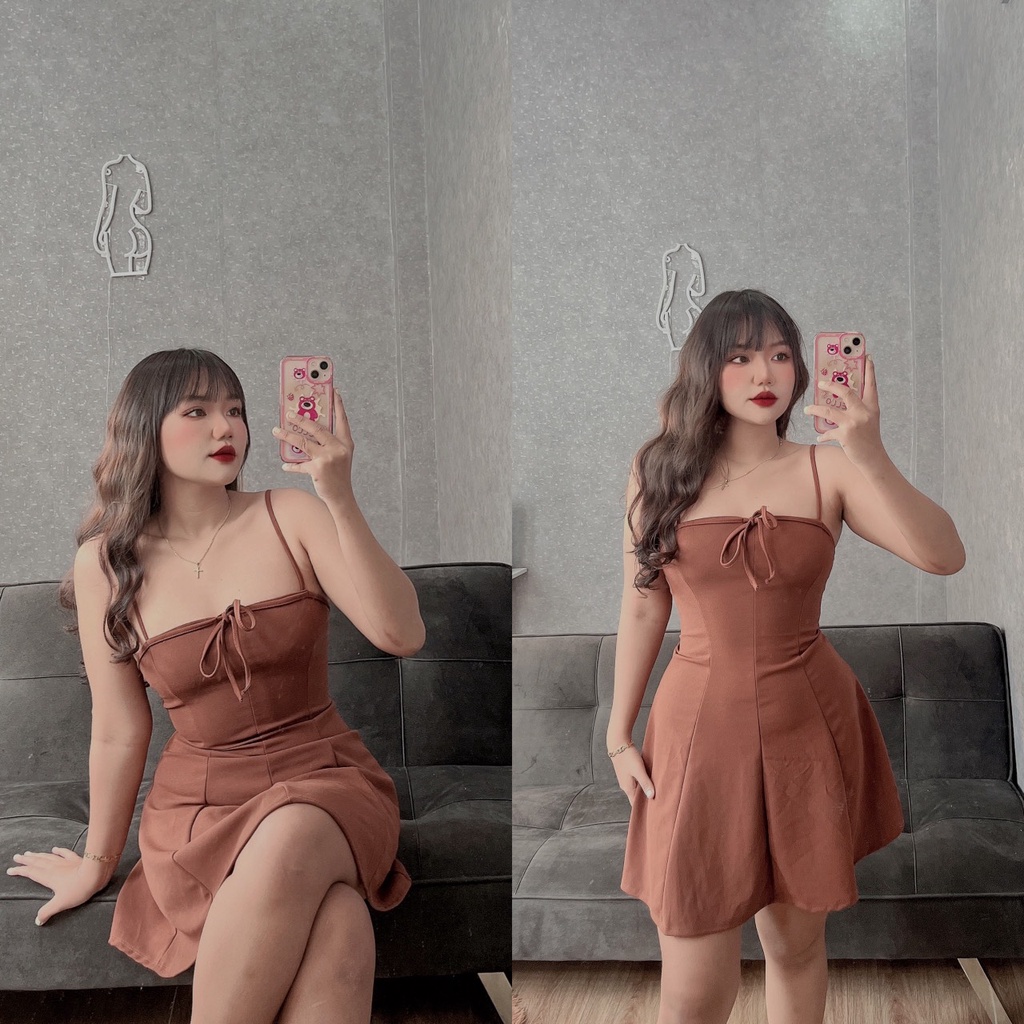 Đầm Body 2 dây Sexy TIBU, Đầm dự tiệc đuôi cá đi chơi Dáng Ôm Hở Lưng Gợi Cảm cực xinh