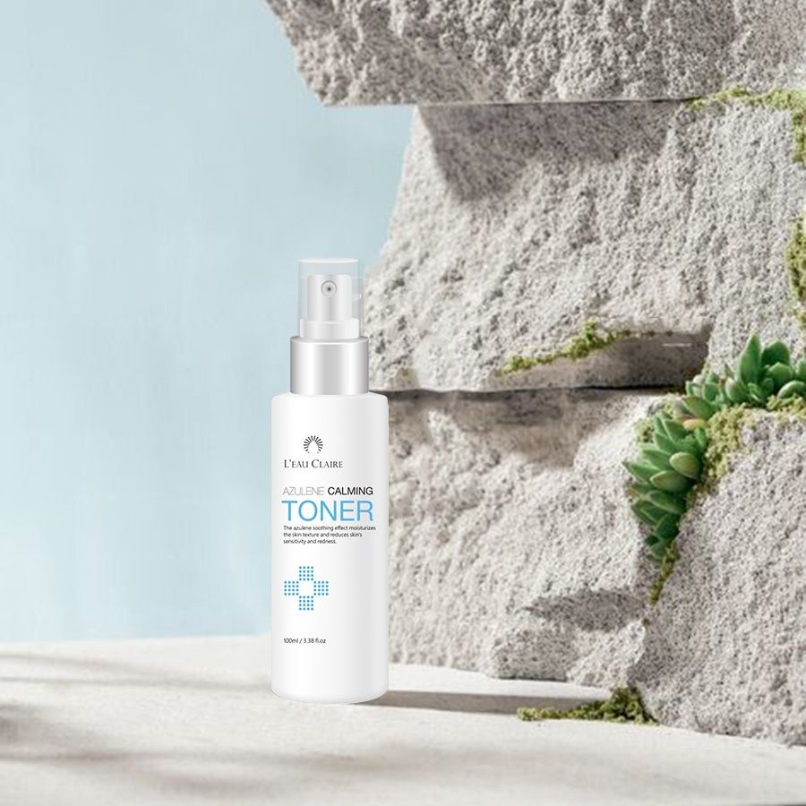 Nước hoa hồng L'eau Claire Toner Azulene Calming chiết xuất hoa cúc sạch cặn trang điểm 180ml