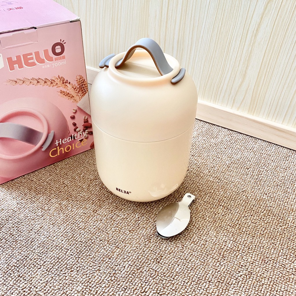 Bình ủ cháo Reala  HELLO THERMOS FOOD FAR  700ml cao cấp tiện ích cho mẹ và bé