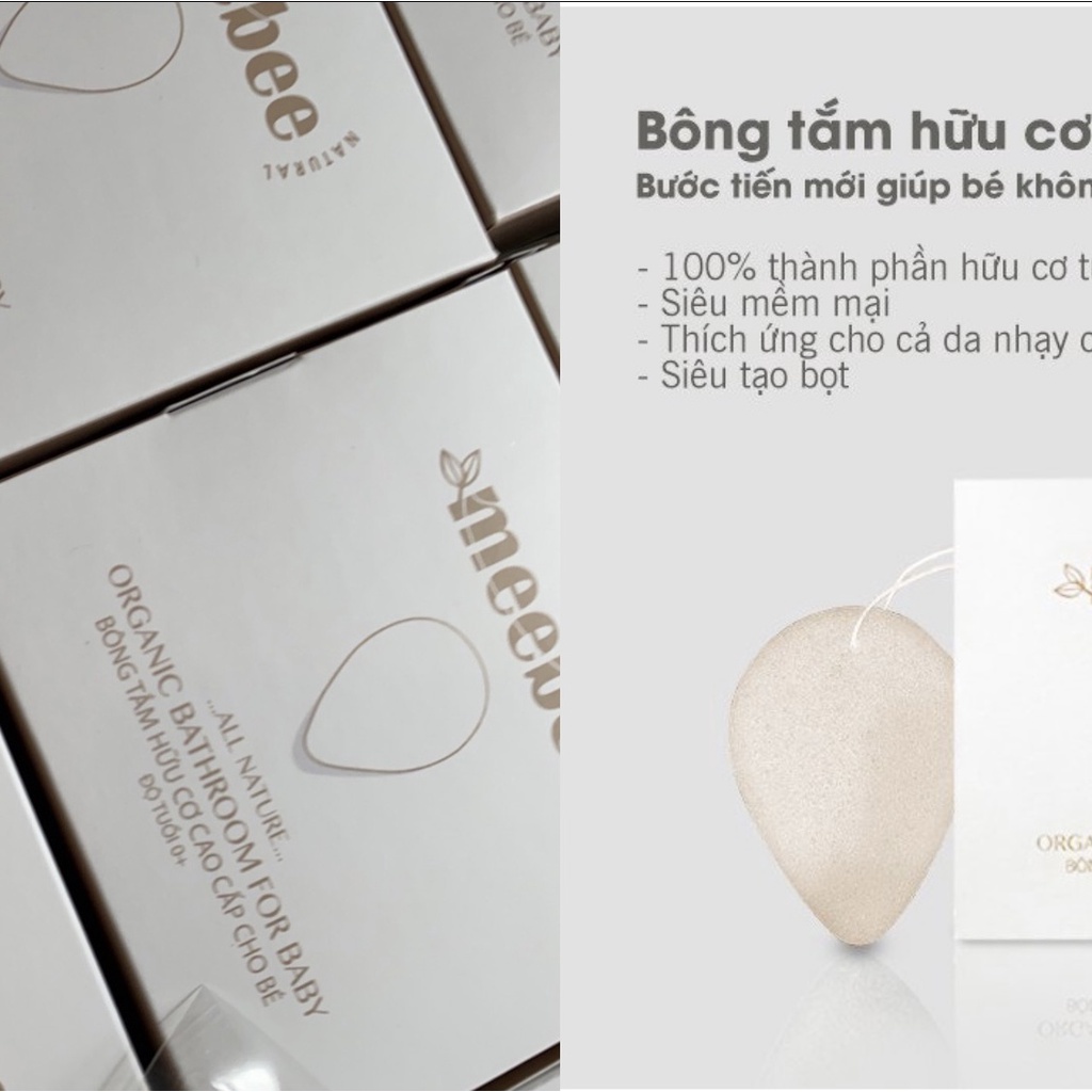 Bông tắm cho bé hữu cơ siêu mềm mại Meebee