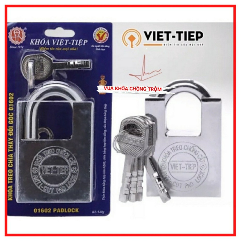 Ổ khóa cửa treo Việt Tiệp 6 phân chống cắt⚡FREE SHIP⚡Khóa cần chìa chống quên chìa,bảo hành 5 năm