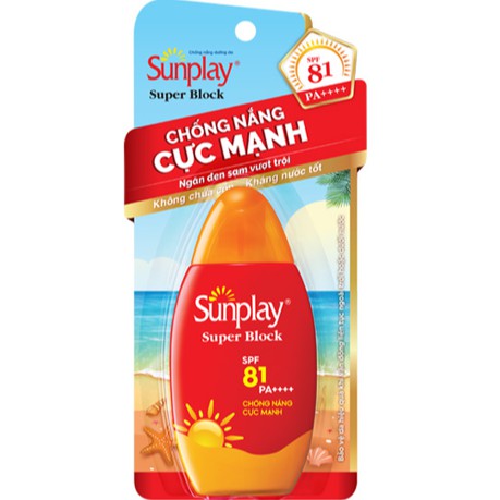 (CHÍNH HÃNG) Sunplay Super Block SPF81, PA++++: Sữa Chống Nắng Cực Mạnh