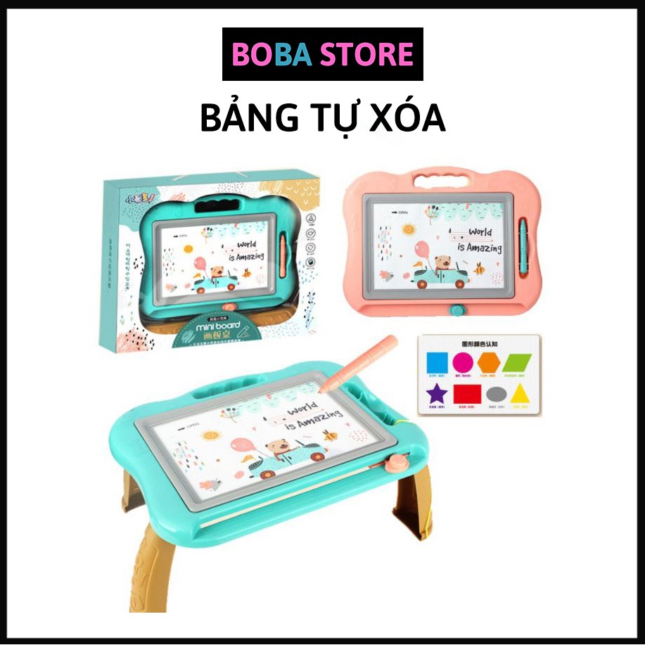 Bảng viết vẽ thông minh tự xóa Boba Store Bảng từ nam châm cao cấp cho bé