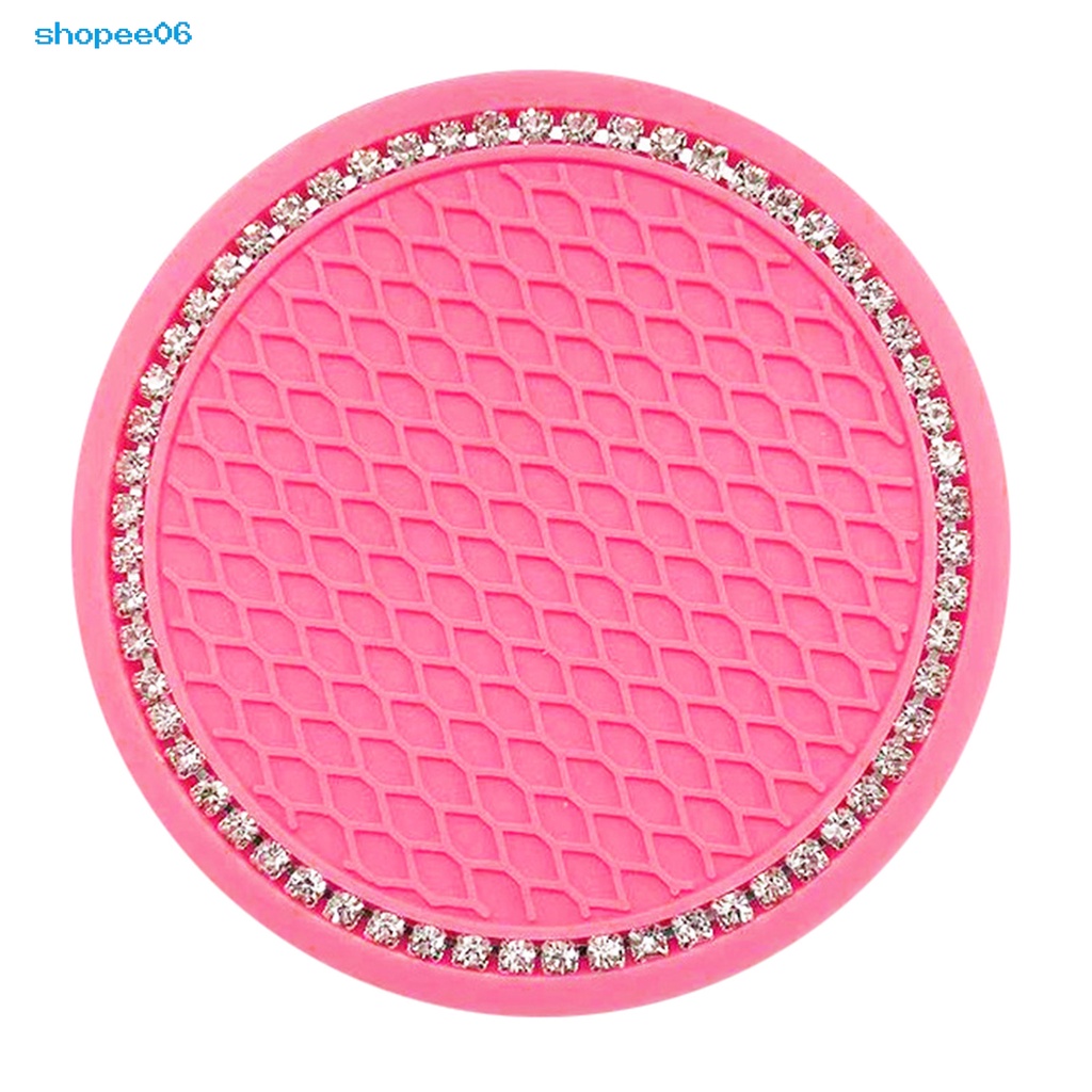 Tấm lót cốc nước đính đá chịu nhiệt an toàn cho xe hơi