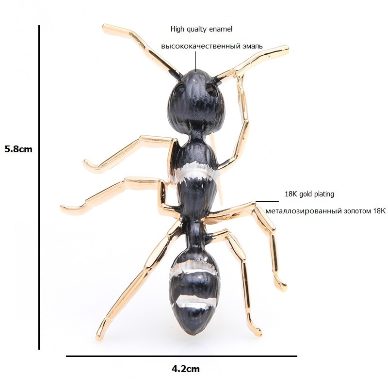 Ghim Cài Áo Hình Con Kiến Màu Đen Cho Nam Và Nữ