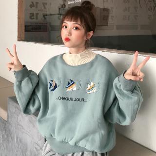 Áo Sweater Cổ Lọ Lót Nhung Dày Dặn Thời Trang Cho Nữ 2003 Real Shot Plus 250