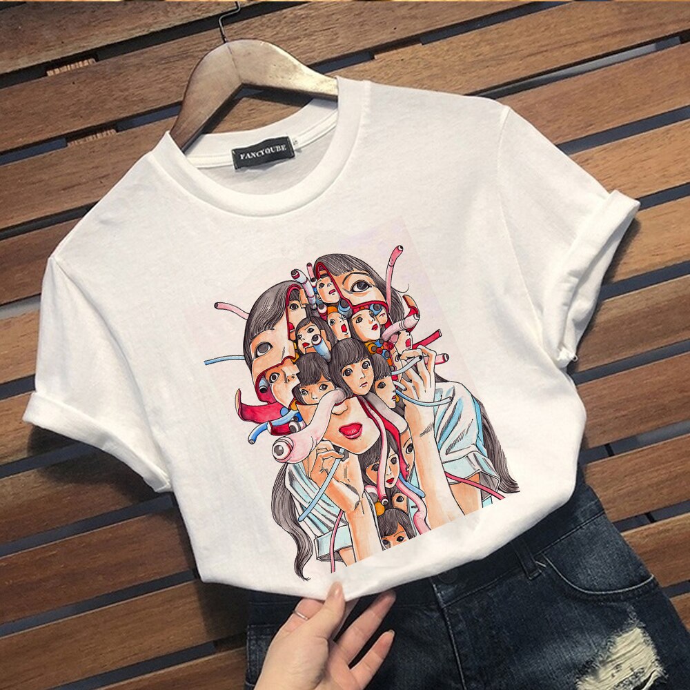 Fashion Japanese Anime Tomie Junji Ito Print By Pinkbabygirl Junji Ito Maruo T Shirt Short Sleeve Cool Tee