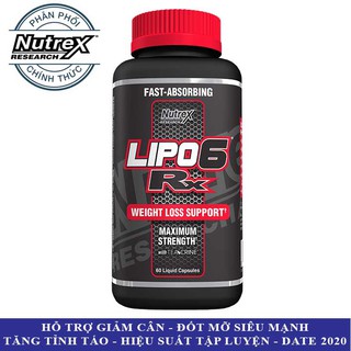 Thực phẩm bổ sung LIPO 6 RX của Nutrex hỗ trợ giảm cân đốt mỡ siêu mạnh cho GYMER 60 viên - Hàng BBT
