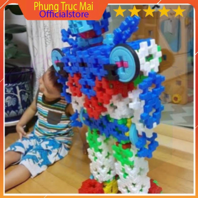 Bộ lego lắp ghép xếp hình đa năng 1Kg 55 cặp 110 chi tiết Nhựa an toàn không mùi made in Vietnam