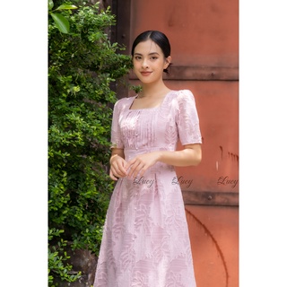 Đầm xoè Alaska 6293 voan tơ hoạ tiết cổ vuông giá tốt váy Lucy