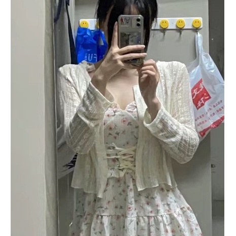 Áo Khoác Ren 35-80kg Aimeehouse Tay Dài Phối Ren Lưới Mỏng áo cardigan Thời Trang Quảng Châu