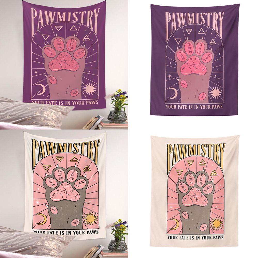 KUNHEV Thảm Trải Giường In Hình Chân Mèo Xinh Xắn