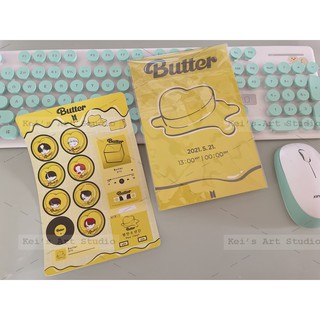 1 TỜ STICKER BTS BUTTER size A5, trang trí sổ, đồ dùng học tập. dán điện thoại