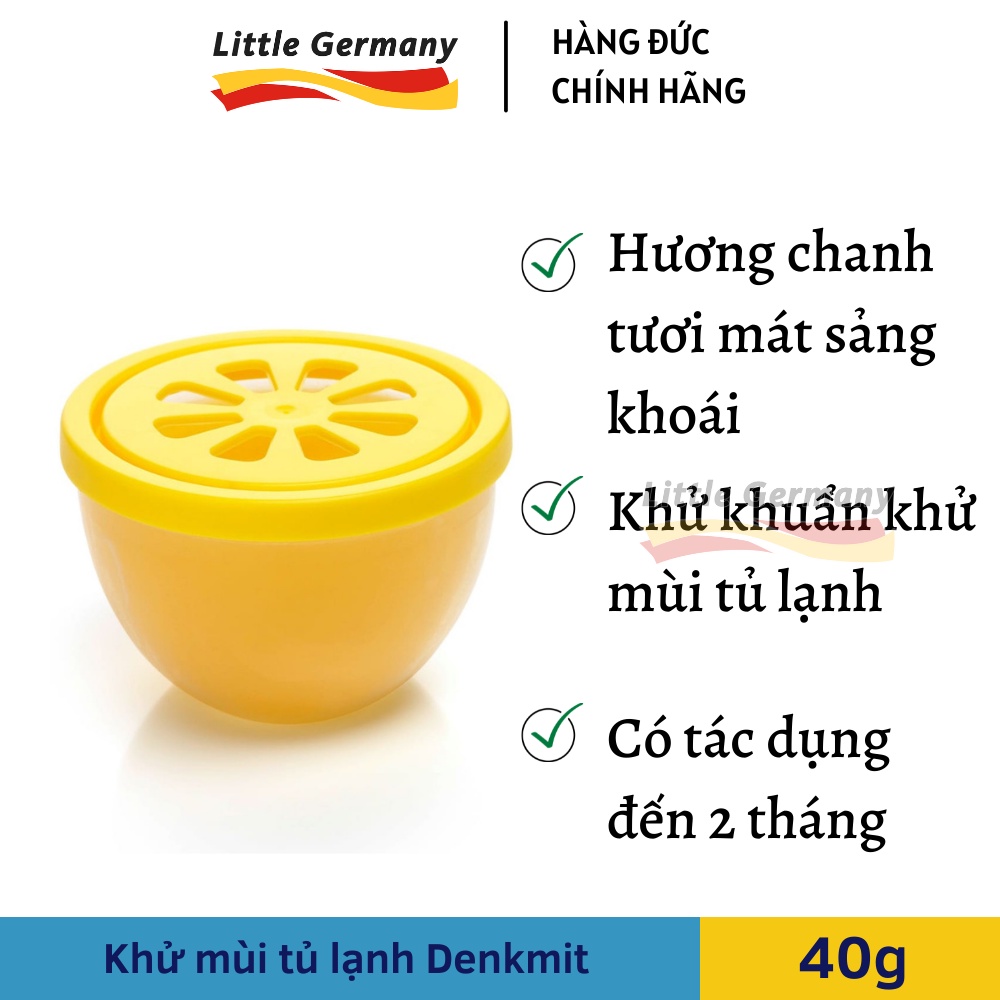 Sáp khử mùi &amp; Kháng khuẩn tủ lạnh Denkmit 40g - Hương chanh tươi mát - Hàng Đức chính hãng