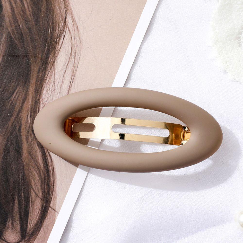 MOCHO Kẹp Tóc Dạng Elip Màu Nhám Đơn Giản Dễ Thương Cho Nữ