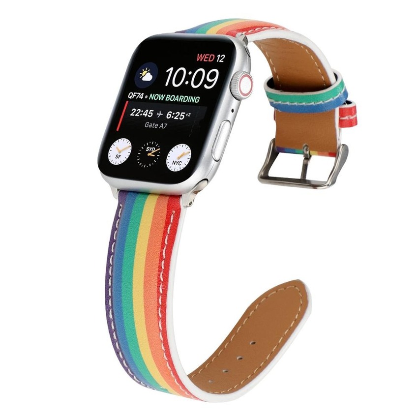 Dây Đeo Đồng Hồ Apple Watch 38mm 40mm 42mm 44mm Iwatch Series Se 6 5 4 3 2 1 Bằng Da Nhiều Màu